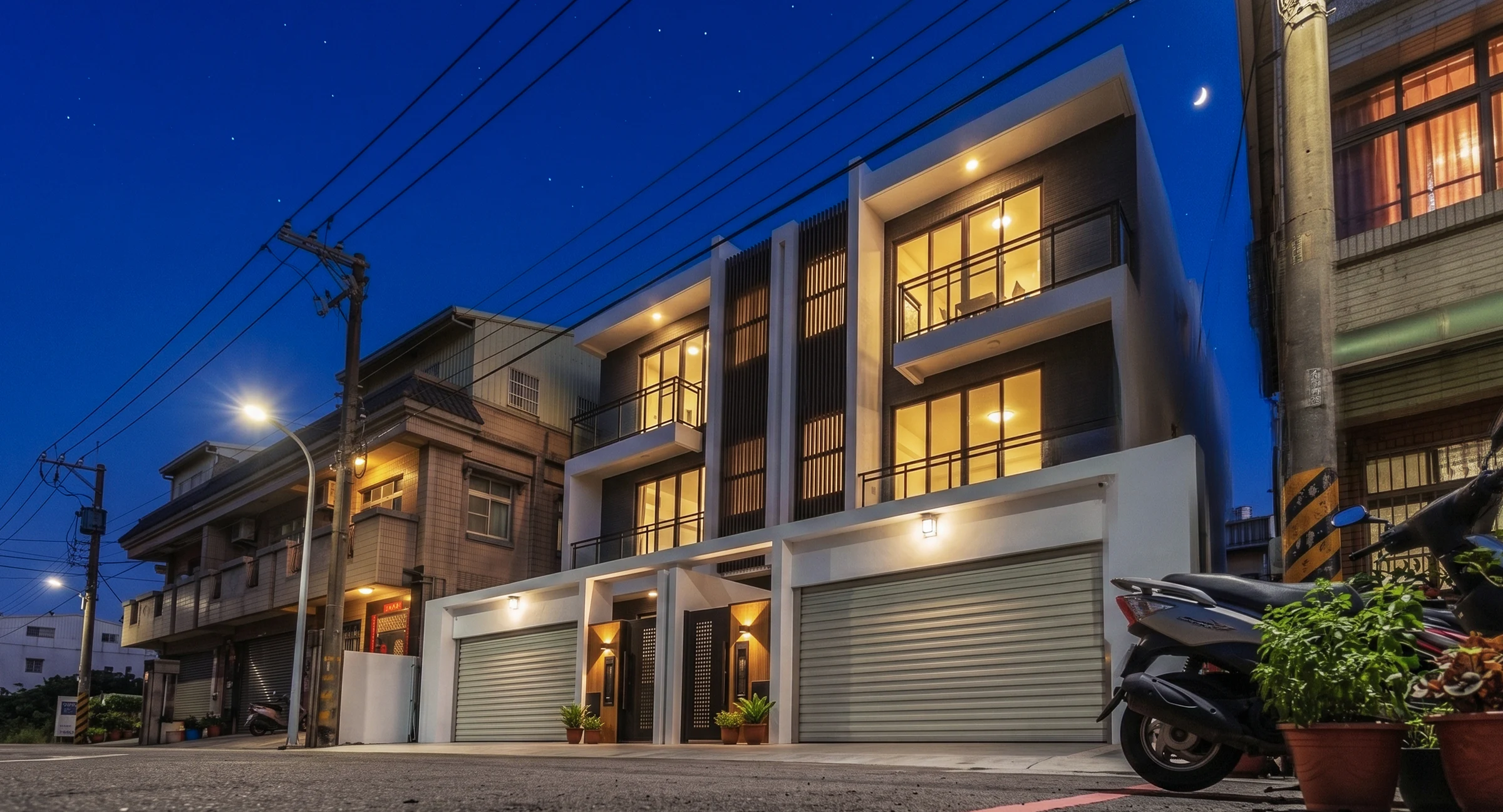 澄清段住宅夜景與室內暖光
